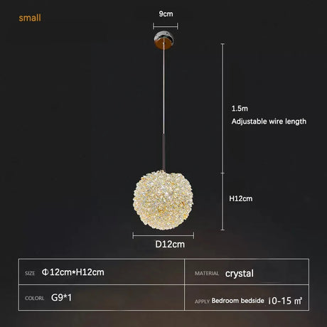 Light luxury postmodern cherry crystal chandelier living room bedroom bedside lamp restaurant creative small chandelier