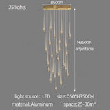 Nordic Style LED Modern Pendent Lamp Suitable For Villa Staircase Pendant Double-Layer Attic Ceiling Lamp Living Room Chandelier