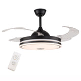 Multifunction Ceiling Fan with Light LED Ceiling Fan Chandelier with Remote Control Modern Retractable Fan Light for Home