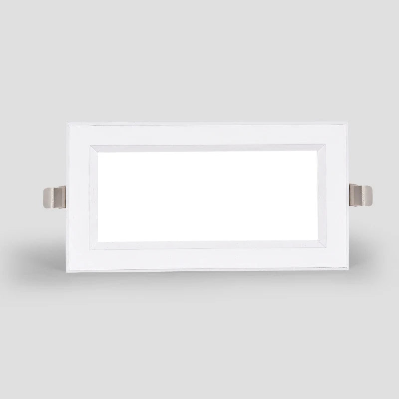 12W LED Indoor Panel Light Hotel Aisle Aluminum Recessed Lighting Grille Ceiling Lamp Fixture Living Room Black/White Finish