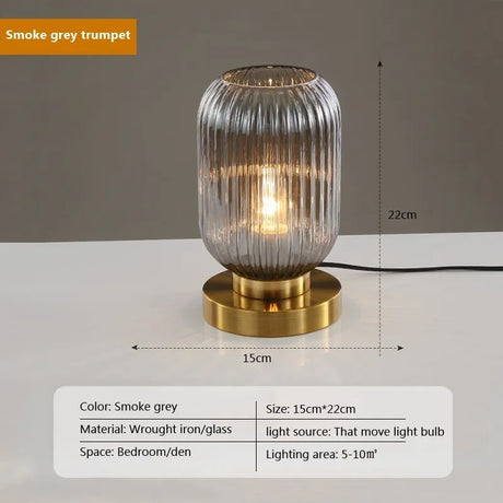 Retro Glass Table Lamp Pumpkin Ball Desk Light For Restaurant Study Living Room Bedside Hotel Villa Home Decors Luster's Lamp