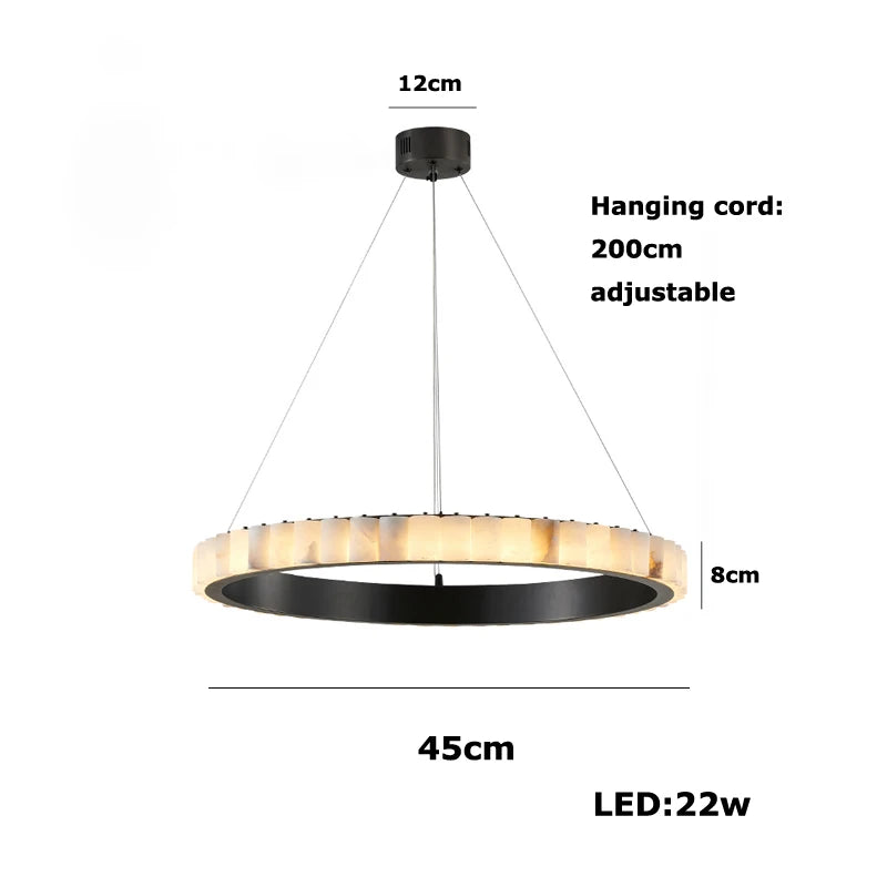 LED Luxury Marble Golden Black Lustre Hanging Lamp Chandelier Lighting Suspension Luminaire Lampen For Living Room