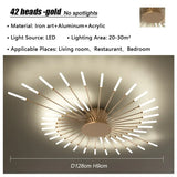 Modern Firework Led Chandeliers Lighting Lamp Home Decor Living Room Ceiling Lights Luminaria Bedroom Black Gold Spiral Lamparas