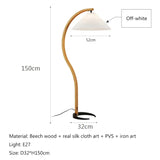 Nordic Creative Natural Wood Walnut Pleated LED Floor Lamp Living Room Bedroom Study Reading Light Indoor Decor Lighting Fixture