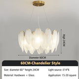 Modern Luxury Glass Feather Chandelier Lighting Lustre Suspension Luminaire Lamp for Living Dining Bedroom Kitchen Home Decor