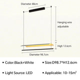 Nordic Minimalist LED Linear Pendant Light - Modern Industrial Hanging Chandelier for Dining Room, Kitchen Island, Bar & Office