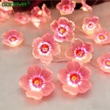LED Light Cherry Blossom Fairy String Lights Pink Flower String Lamps Battery Powered For Outdoor Christmas Garland Decoration