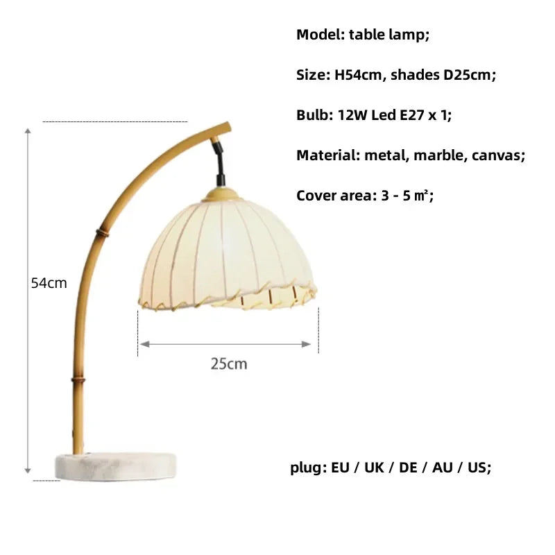 Foyer Wabi Sabi Canvas Shades Led Floor Lamp Nordic Bamboo Design Metal Floor Light Nordic Minimalism Living Room Lustre Lamp