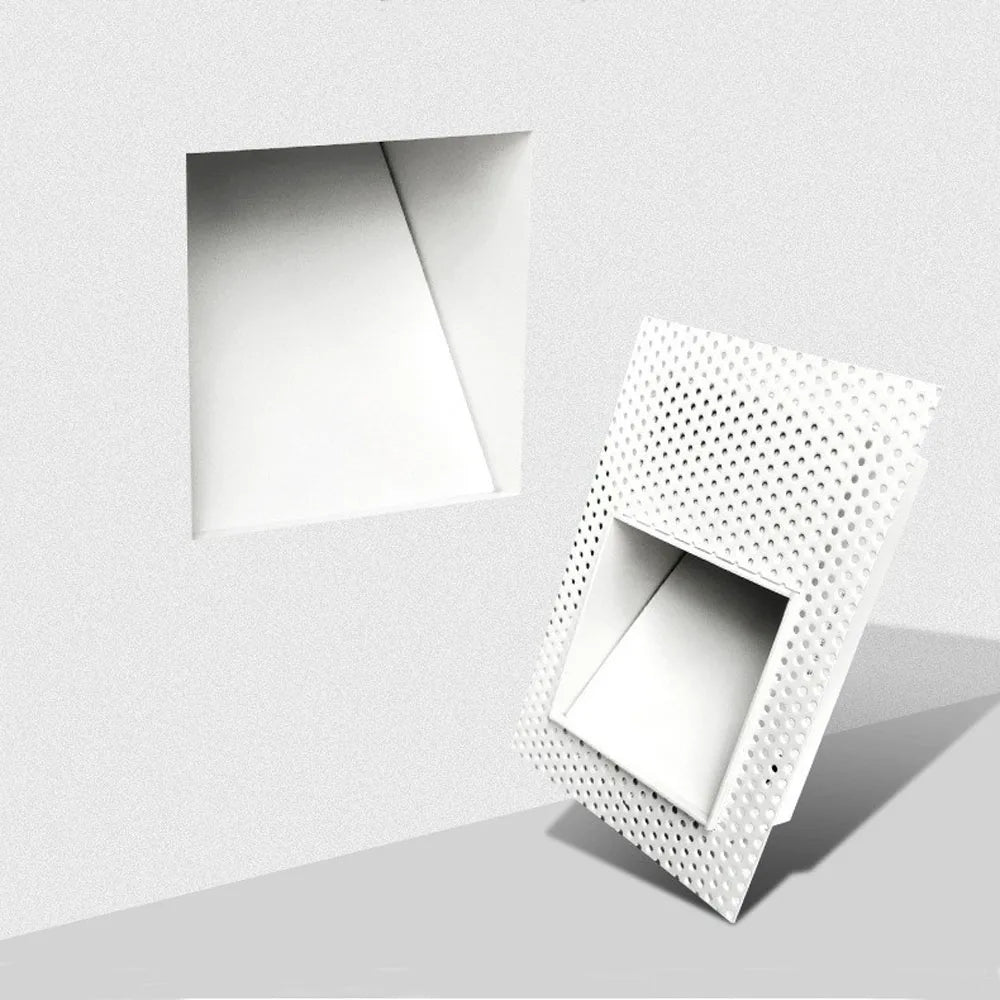 Indoor Frameless Step Lights 3W Motion Sensor LED Stair Stairway Hallway Lamp Embedded White Wall Modern Home Night Footlights