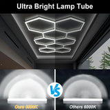 1/3/5/8/14 Hole Hexagonal LED Ceiling Garage Light 6500K Cold Light for Garages and 4S Workshops