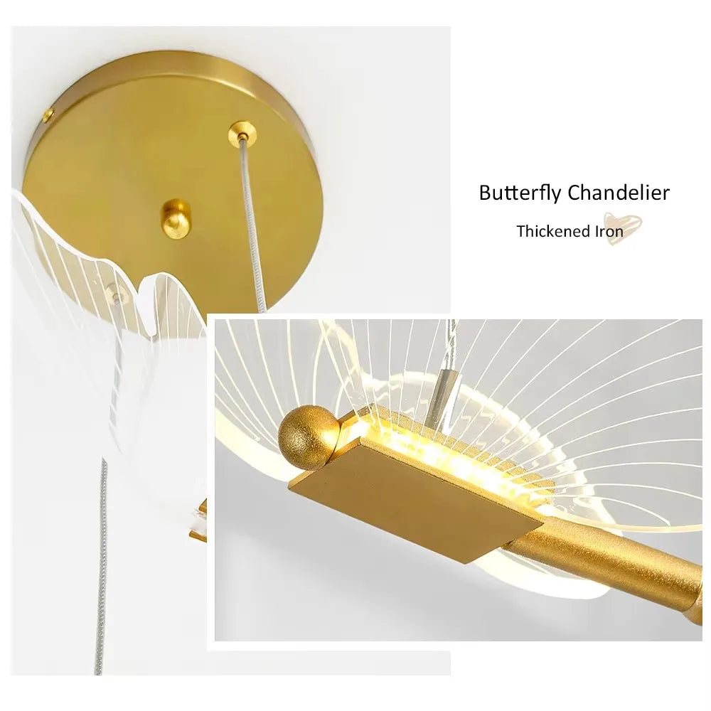 Butterfly LED Pendant Lights Ceiling Hanging Lamps Bedside Suspension Luminaire Living Room For Home Decoration Indoor Lighting