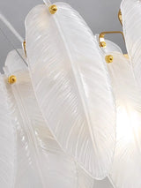 Modern Luxury Glass Feather Chandelier Lighting Lustre Suspension Luminaire Lamp for Living Dining Bedroom Kitchen Home Decor