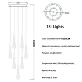 2025 New Modern LED Crystal Pendant Light Lustre Restaurant Bar Composite Staircase Light Living Room Home Decoration Lighting