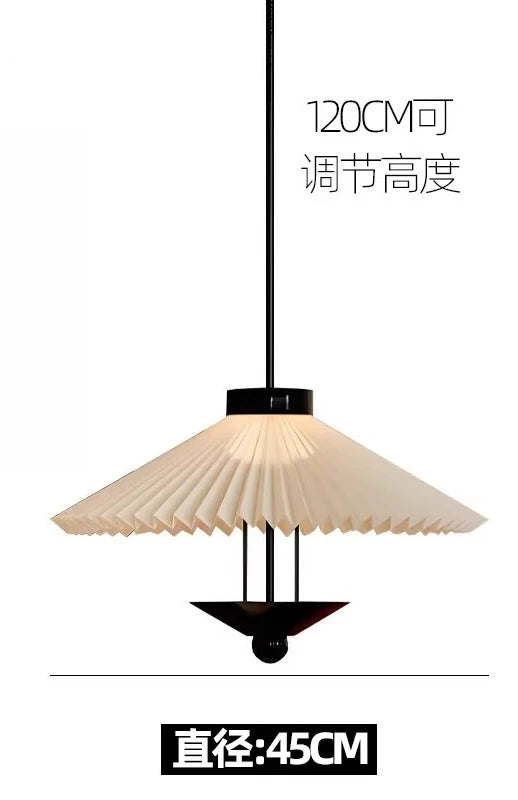 Wabi-Sabi Fabric Hanging Chandelier Light - Simple Cloth Ceiling Pendant Lamp Fixture for Bedroom, Dining Room & Living Area