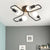 black Vintage barn metal semi flush mount ceiling light fixtures wrought iron chandeliers Nordic minimalist home lamp 4-Light