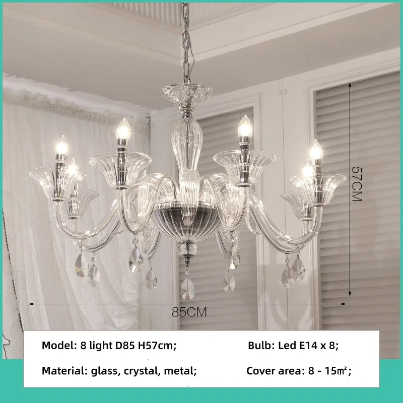 French Luxury Candle E14 Chandelier Decor Living Room Creamy Style Pendant Light Romantic Bedroom Hanging Lamp Led Luminarias