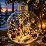 1-5pcs Christmas Tree Ornament Clear Xmas Ball Transparent Hanging Pendant Creative Sports for Holiday Party Home Gift