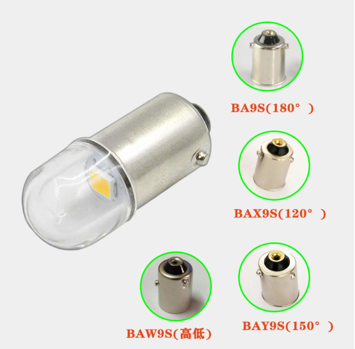 4PCS Led Bulb BA9S BAX9S BAY9S BAW9S 1SMD2835  6v 12v 24v Car Interior Dome Trunk Light Motorcycle Side Parker Lamp