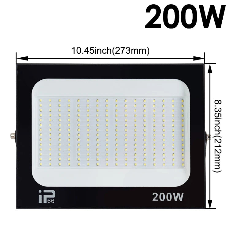 LED Flood Light Outdoor Spotlight (10W–100W) 220V - 6500K Daylight IP66 Waterproof Wall Lamp for Garage, Gym & Street