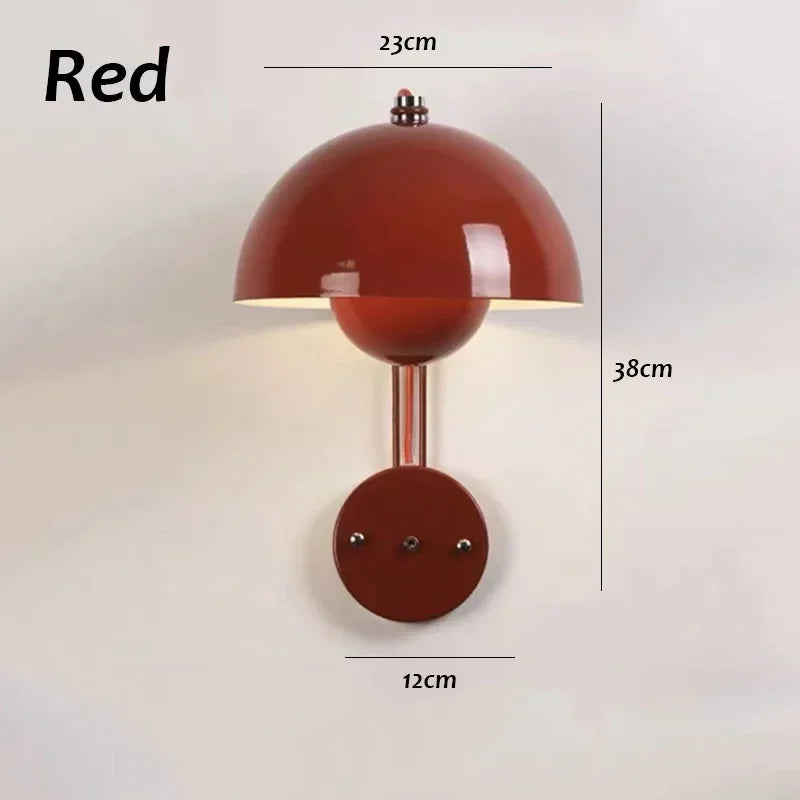 E27 Nordic Wall Lamp LED Torch Bedside Lamps Indoor Lighting Fixture Mushroom Sconces Creative Macaron Switch for Living Room
