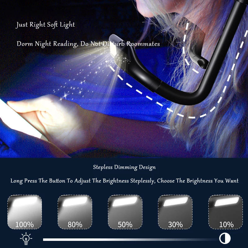 Rechargeable Reading Light for Women and Men, Book Light for Reading in Bed at Night, Neck Light for Readers, Dad, Mom