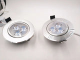 Silver White Ultra Bright LED Downlight - 3W Recessed Ceiling Spotlight
