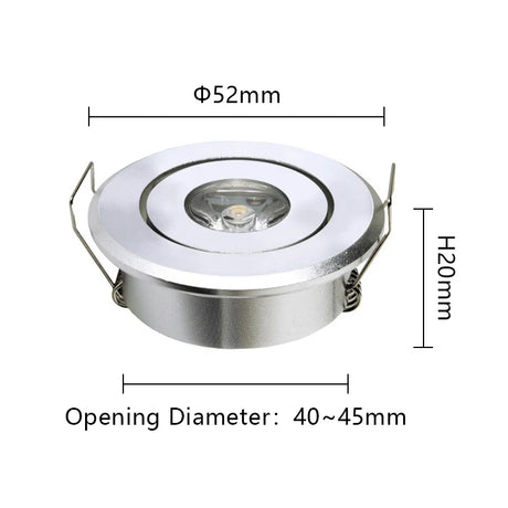 6pc 3W 1W Mini led Downlight Cabinet Recessed Spot light led Driver Pure Nature Warm white and White Silver Black body AC85-265V