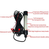 20W Underwater Submersible Fishing Light 12V-24V - 126 LED Green Lure Finder Lamp