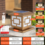 Outdoor LED Solar Column Light - Waterproof Dimmable Garden Pillar Lamp