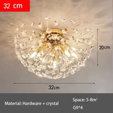 Modern French Dandelion Crystal Ceiling Light Fireball Light French Gold Restaurant Living Room Bedroom Lighting G9LED