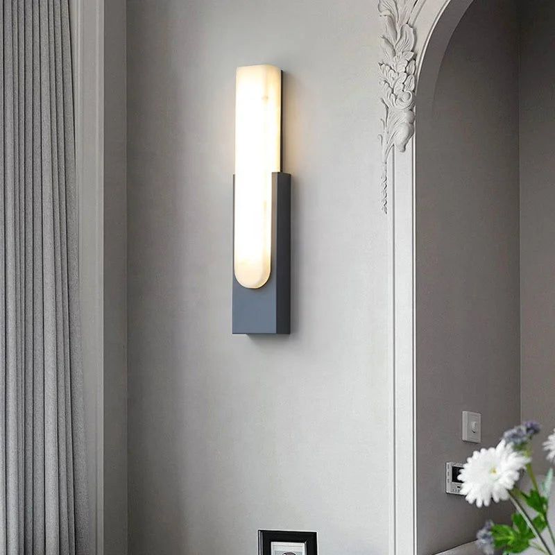 Nordic modern bedroom bedside wall mounted Fixture sconces lamps led marble simple creative grey metal home decors wall light