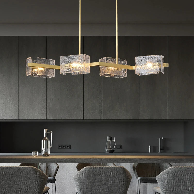 2025 New Creative Crystal Chandelier Modern Luxury Living Room Restaurant Pendant Light Irregular Luster Bar Table Hanging Lamps