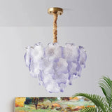 French Luxury Crystal Living Room Pendant Light Internet Famous Creative Shell Light Romantic Clover Pendant Light