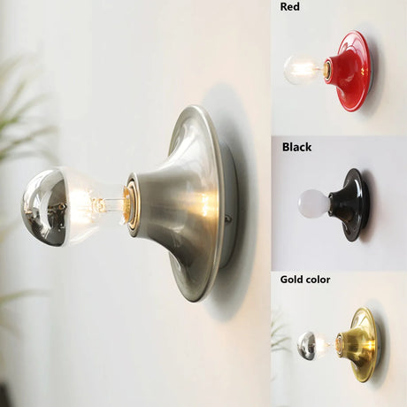 1970s UFO Wall Lamp Vintage Nostalgic Corridor Balcony Light Bedside Yellow Chrome Gold Red White Wall Lamp Decorative Sconces