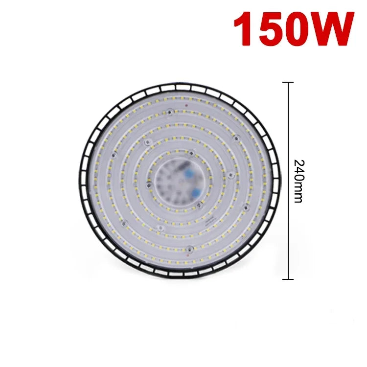 220V UFO LED High Bay Light (100W/150W/200W) - Super Bright IP65 Waterproof Industrial Lighting for Warehouse & Factory