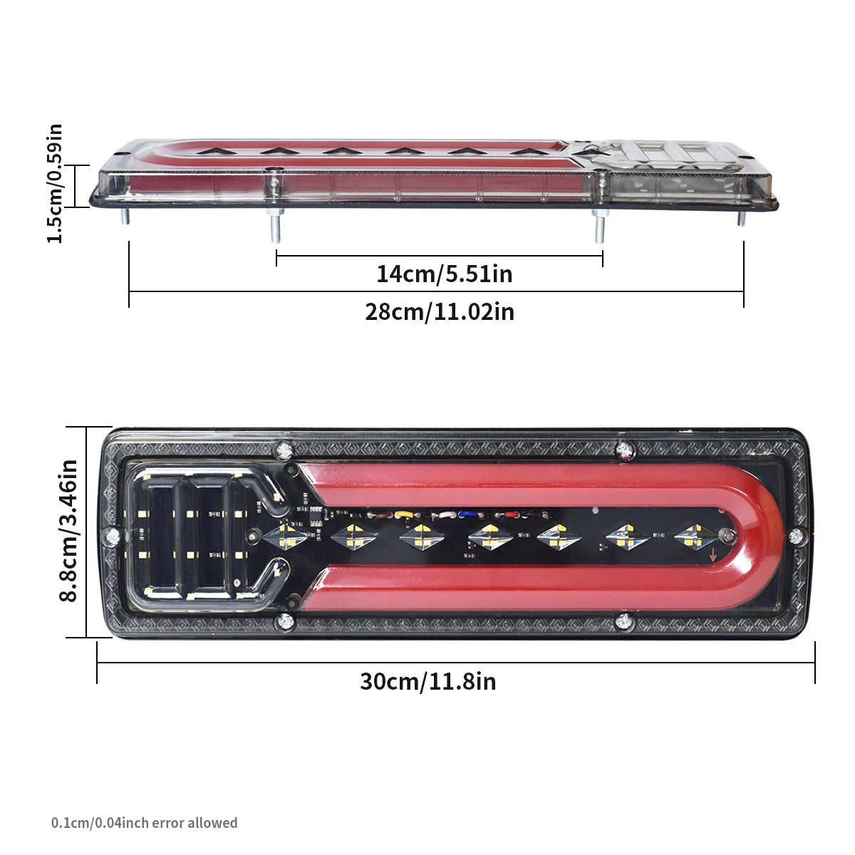 2Pcs LED Taillights Assembly - Universal Turn Signal Brake Stop Reversing Light