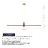 Nordic Designer Long Strip Restaurant Island Chandelier Simple Creative Office Study Lamp Light Luxury All-Copper Tea Room Lamp