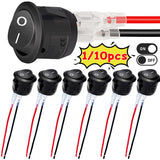 20mm Round Rocker Switch - 12V SPST ON-Off Toggle for Car RV Boat