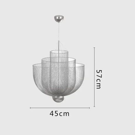 Rose Gold Chandelier Restaurant Bar Kitchen island Hanging Meshmatic Chandelier Net Designer chrome chandelier lighting