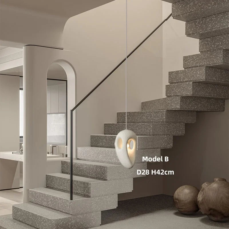 Japanese Wabi Sabi Style Resin Pendant Light Designer Style Homestay Hotel High-end Living Room Restaurant Pendant Light