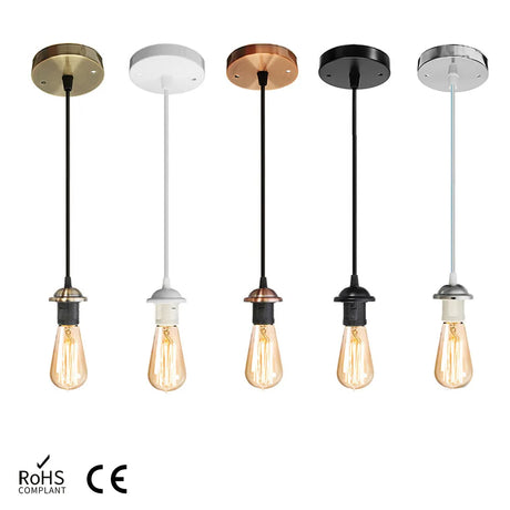 Vintage Pendant Lights E27 Lamp Holder E26 E27 Socket Full Teeth 220V Screw Fitting Lamp Bases Retro Bullbs Edison Lamp Holder
