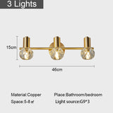 Modern Gold Luxury Crystal Wall Lamp Living Room Decoration Study Bedroom Bathroom Mirror Front Home Led Indoor Light Fixture
