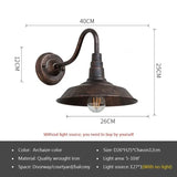 Retro Waterproof Outdoor LED Wall Lamp (E27 Socket Base) - Vintage Weatherproof Exterior Sconce Fixture for Courtyard, Garden, Balcony & Entryway