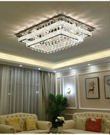 Modern Luxury Crystal LED Chandelier For Living Room Bedroom Dining Room Kitchen Ceiling Lamp Silver Chrome Remote Control Light