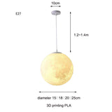 3D printed moon chandelier bedroomliving room dining room chandelier modern PLA environmentally friendly round ball moon lamp
