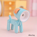 Mini LED Night Light Folding Desk Lamp Cute Pet Lights Dog Deer Dinosaur Flower Portable Night Light Student Living Room Decor