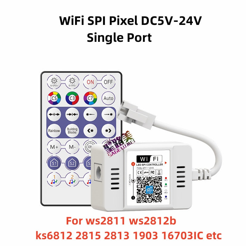 Magic Home DC5V 12V 24V Bluetooth-compatible Wireless WiFi Controller,RGB/RGBW IR RF LED Controller for WS2811 WS2812 Led Strip