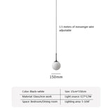 Nordic White Glass Ball LED Pendant Lamp Dining Room Chandeliers Decoration Maison  Applicable To Hall Bed Room Lighting