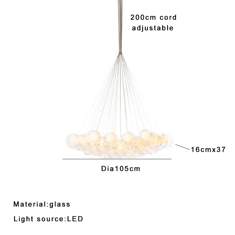 Italian Designer Glass Ball Pendant Light Dimmable Home Decoration Dining Room Pendant Lamp Round Large Stairwell Light Fixture