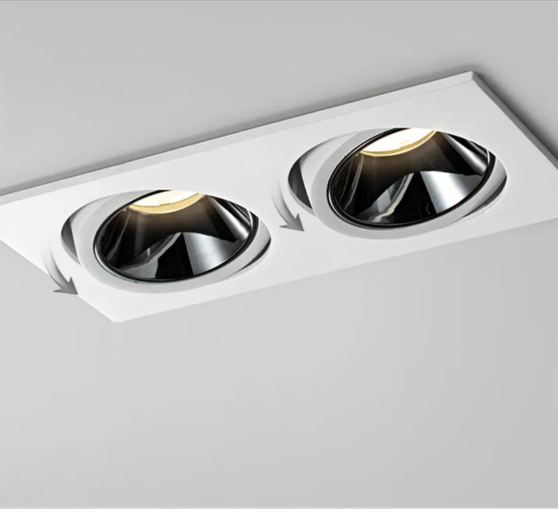 Recessed LED Ceiling Lamp 24W 10W Single/Double Head LED Spot lights COB Anti-Glare Downlight For Home Office Store Indoor